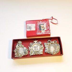 Gorham Christmas Ornaments, Vintage Photo Silver Plate Ornaments,